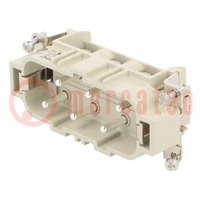 Connector: HDC; contact insert; male; EPIC H-BS; PIN: 6; 6+PE; 35A