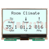 Kijelző: LCD; grafikus; 128x64; COG,FSTN Positive; fehér; LED; 3VDC