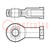 Cabezal articulado; 20mm; M20; 1,5; sinistrorso,interna; acero