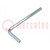 Wrench; hex key with protection; TR 4mm; Overall len: 70mm