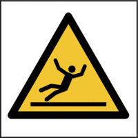 Schild - Warnung vor Rutschgefahr, Gelb/Schwarz, 20 x 20 cm, Kunststoff, Weiß