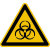 Warnung vor Biogefährdung Warnschild auf Bogen, Folienetik, gestanzt, 5cm DIN EN ISO 7010 W009 ASR A1.3 W009