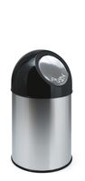 Abfallbehälter mit Druckdeckel und Inneneimer 30 Liter, VB 460002, Edelstahl, Schwarz