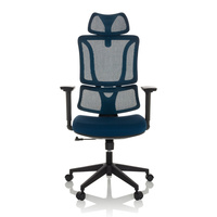 Bürostuhl / Drehstuhl ERGOMY Sitz Stoff / Rücken Netzstoff blau mybuero