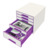 Schubladenbox WOW CUBE, 5 Schubladen, Polystyrol, weiß/violett