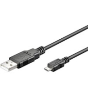 Goobay USB micro-B 060, 0.60m USB kábel 0,6 M Micro-USB B USB A Fekete