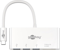 Goobay 62097 replicatore di porte e docking station per laptop Cablato USB 3.2 Gen 1 (3.1 Gen 1) Type-C Bianco