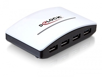 DeLOCK USB 3.0 External HUB 4 Port 5000 Mbit/s Fekete, Fehér