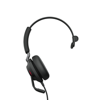 Jabra Evolve2 40, MS Mono Headset Vezetékes Fejpánt Iroda/telefonos ügyfélközpont USB C-típus Fekete