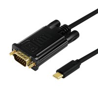 LogiLink UA0334 adapter kablowy 3 m USB Type-C VGA (D-Sub) Czarny