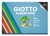 FILA Album Disegno Collage Giotto Kids Carta Liscia Colorata Da 120G/M Formato A4 (21X29,7 Cm) 20 Fogli Lisci In 10 Colori Perfetta Per: Disegnare Su Colore Tagliare E Incollare...