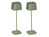 2er Set Wiederaufladbare LED Outdoor Tischleuchten dimmbar in Grün, Höhe 36cm