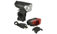 FISCHER Fahrrad-LED/USB-Beleuchtungs-Set 35 Lux (11610330)