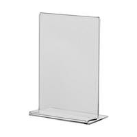 Tischaufsteller / Aufsteller / Menükartenhalter „Arum" in DIN-Formaten aus glasklarem Acrylglas | DIN A6 60 mm