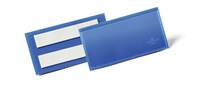 Durable Adhesive Ticket Holder Document Pockets - 50 Pack - 100 x 38mm - Blue