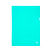Oxford Sichthüllen "Premium farbig" A4, PVC, 0,15 mm, glasklar, dokumentenecht, oben und rechts offen, mit Griffloch, 25 Stück im Beutel, grün