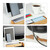 Relaxdays Monitorständer, 2 Schubladen, PC Erhöhung für Schreibtisch, Bambus & MDF, HBT: 12 x 55,5 x 27 cm, weiß/natur