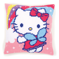Cross Stitch Kit: Cushion: Hello Kitty and Rainbow