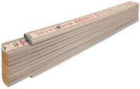 STABILA Zollstock Type 407 N, 2 m, naturfarben, metrische Skala, Winkelfunktion, Meterstab aus PEFC-zertifiziertem Holz, Stahlblechgelenke mit integrieter Stahlfeder
