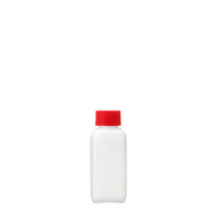 Vierkantflasche HD-PE, 100 ml, Schraubv. rot