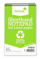 Silvine Recycled 125x200mm Wirebound Card Cover Reporters Shorthand Not(Pack 12)