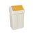 Plastic Swing Top Bin 50 Litre White With Yellow Lid 330353