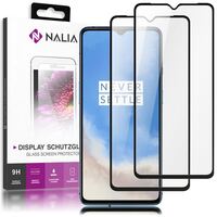 NALIA (2-Pack) Screen Protector compatible with OnePlus 7T Glass, 9H Full-Cover Tempered Protective Curved Display Film, Smart-Phone LCD Protection Shatter-Proof Coverage Foil -...