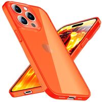 Hülle Neon Klar für iPhone 15 Pro Bunt Leuchtend Silikon Handyhülle Schutz Cover Orange