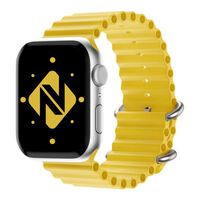 NALIA Silicone Bracelet Ocean Style Smart Watch Strap compatible with Apple Watch Strap Ultra/SE & Series 8/7/6/5/4/3/2/1, 42mm 44mm 45mm 49mm, iWatch Sports-Band Men Women Yellow