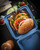 Mehrweg Burger-Box Yari; 700ml, 15.7x15.7x8.4 cm (LxBxH); blau; quadratisch; 25