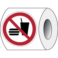 ISO Safety Sign - No eating , or drinking ,