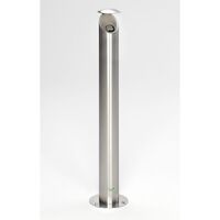 Stainless steel pedestal ashtray, lockable