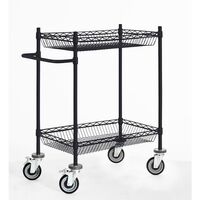 Wire mesh table trolley, black
