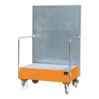 Mobile sump tray with perforated panel