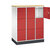 Armario de compartimentos bajo llave de acero INTRO, altura de compartimento 345 mm, A x P 920 x 500 mm, 9 compartimentos, cuerpo blanco puro, puertas en rojo vivo.