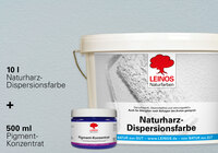 LEINOS Set Wandfarbe - 10l Naturharz-Dispersionsfarbe 660 + 500ml Pigment-Konzentrat 668.324 Ultramarin-Violett
