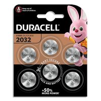 DURACELL Piles boutons lithium spéciales 2032 3V, lot de 6 (DL2032/CR2032) porte-clés, balances, médical
