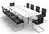 Titelbild: Konferenztisch-Set ANJA280 in Lichtgrau-Weiß + 10 Stühle MARINA