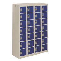 Personal effects lockers, 28 compartments, blue doors