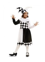 Disfraz de Arlequina blanco y negro para niña 5-6A