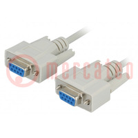 Cable; D-Sub 9pin socket,both sides; Len: 2m; connection 1: 1