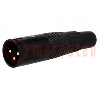 Plug; XLR; male; PIN: 3; straight; for cable; gold-plated