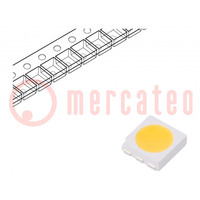 LED; SMD; 5050,PLCC6; bianco caldo; 5300÷10000mcd; 2575-3040K; 80