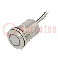 Switch: capacitive; Pos: 2; SPST-NC; 0.01A/12VDC; IP68; ON-(OFF)