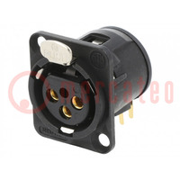 Connector: XLR; socket; female; PIN: 3; angled 90°; THT; black; 6A