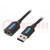 Kabel; USB 2.0; USB A gniazdo,USB A wtyk; niklowany; 0,5m; czarny