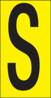 Buchstaben - S, Gelb, 38 x 22 mm, Baumwoll-Vinylgewebe, Selbstklebend, B-499