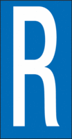 Buchstaben - R, Blau, 57 x 22 mm, Baumwoll-Vinylgewebe, Selbstklebend, B-500