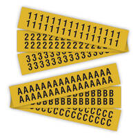 Selbstklebende Ziffern und Buchstaben 49,0 mm, gelb/schwarz, 2,2x5,7 cm Version: E - Buchstabe E