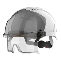 JSP ? EVO VISTALENS CASCO DE SEGURIDAD CON GAFAS INTEGRADAS, BLANCO/AHUMADO, VENTILADO